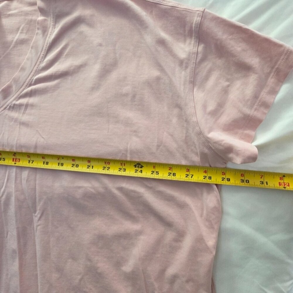 Lululemon Pima Cotton Tie Waist T-Shirt Pink 8 - Picture 8 of 9